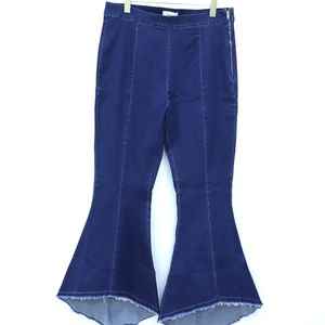 👖14W 16W 18W Plus👖Super Flare Frayed Hem Jeans